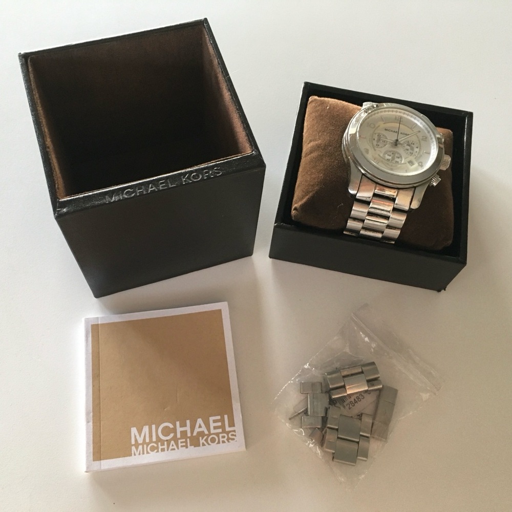Michael Kors Silver Chronograph Watch unisex